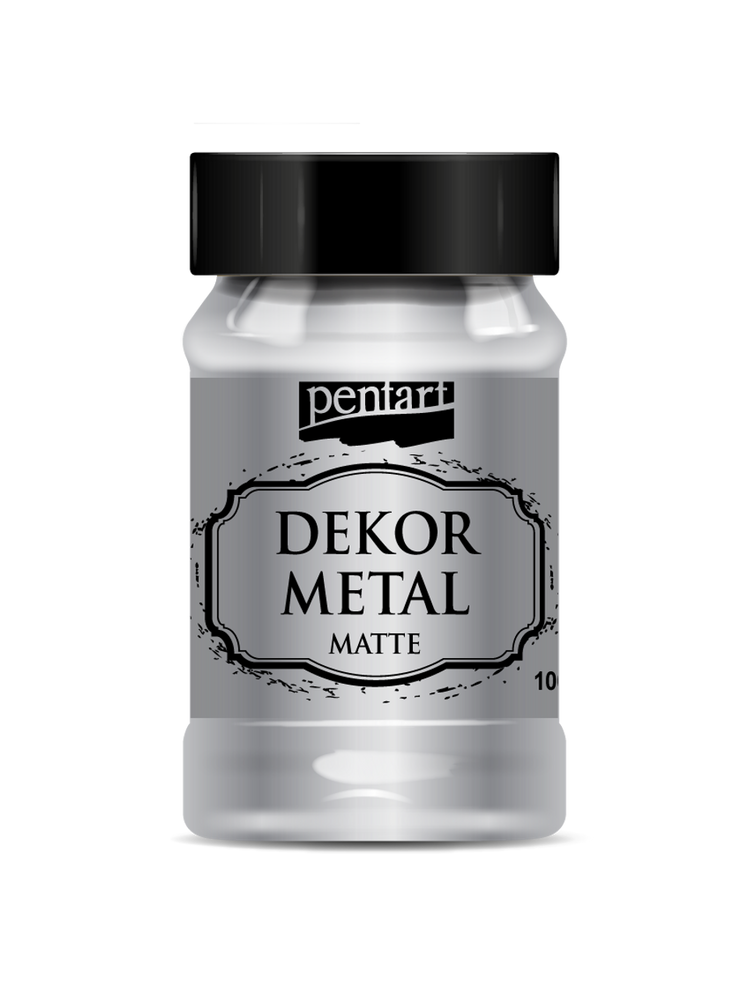 Pentart Dekor Metal Matte Silver Acrylic Paint