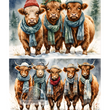 Christmas Cows Duo Decoupage Paper (DC500)  - Decoupage Central