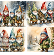 Christmas Gnome Quad Decoupage Paper (DC498)  - Decoupage Central
