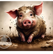 Pig in Mud Decoupage Paper (DC504) - Decoupage Central