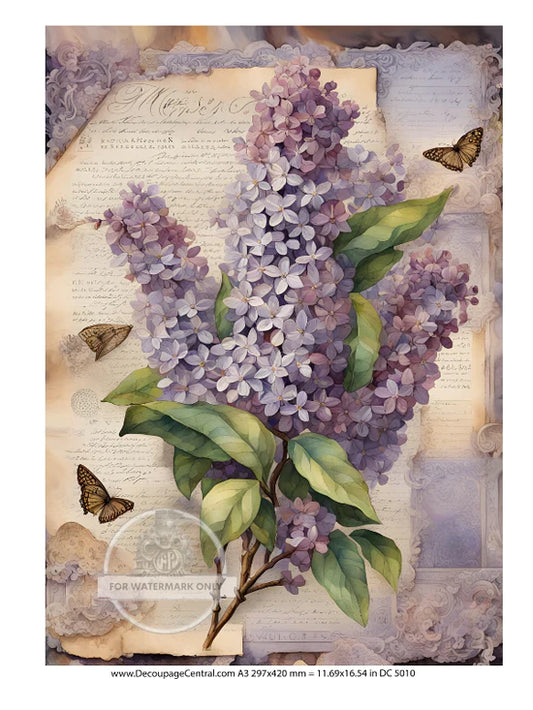 The Lilacs Rice Paper - Decoupage Central