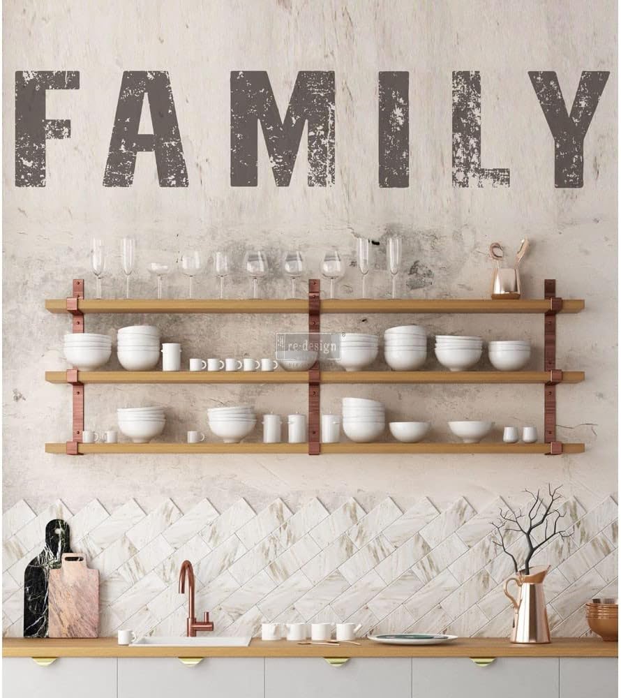 FS- Redesign With Prim Rub On Transfer "Family", 8"x21" - ReDesign Decor Transfer 655350633158