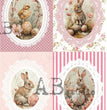Pink Bunny Quad (#6373) Rice Paper- AB Studios