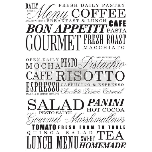 Delicious Menu Decor Transfer -  ReDesign with Prima