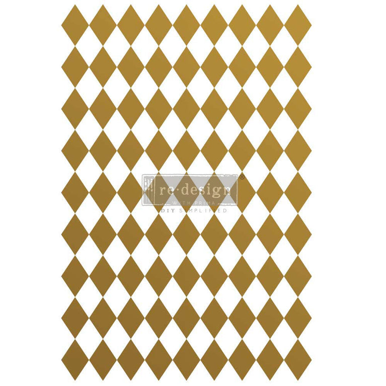 Gold Harlequin Decor Transfer - ReDesign with Prima