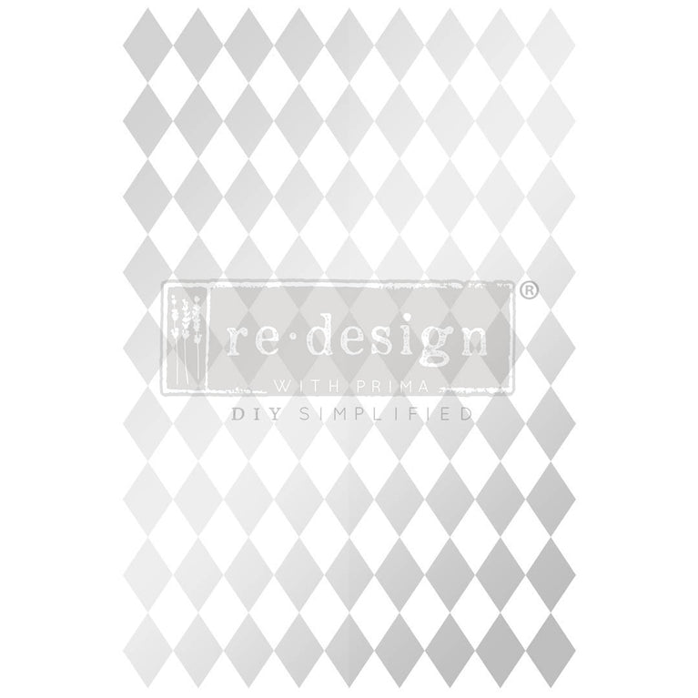 Silver Harlequin Decor Transfer - ReDesign with Prima