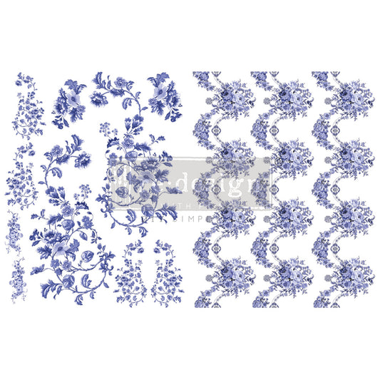 Azure Florals II - H2O ReDesign Decor Transfer