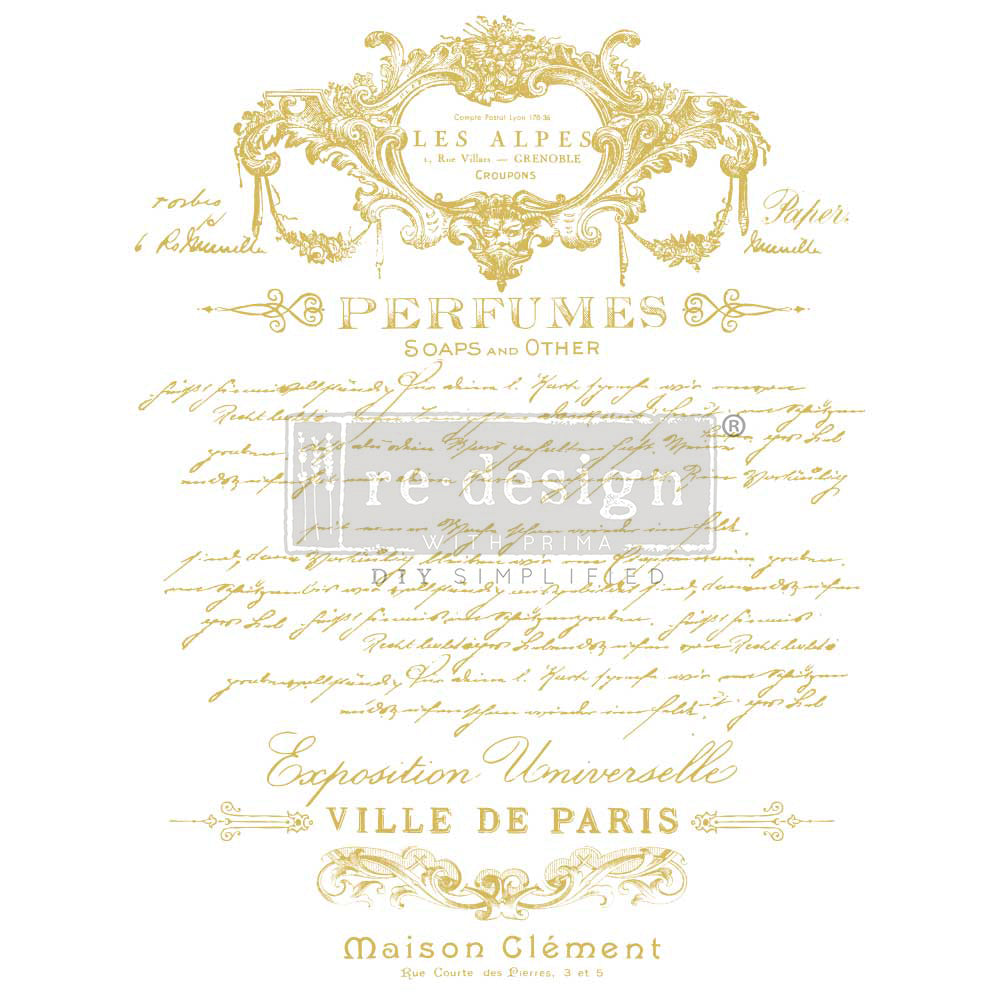 SF-Perfume Notes, Gold Foil by Kacha - ReDesign Decor Transfer