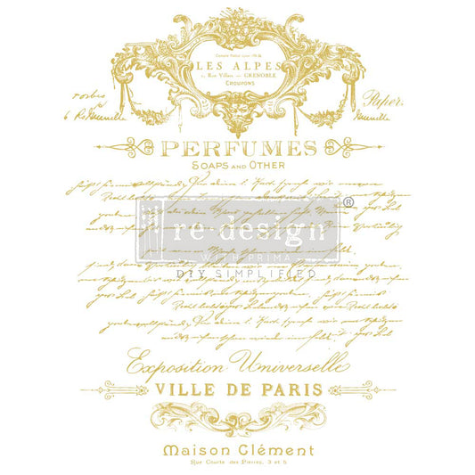 SF-Perfume Notes, Gold Foil by Kacha - ReDesign Decor Transfer