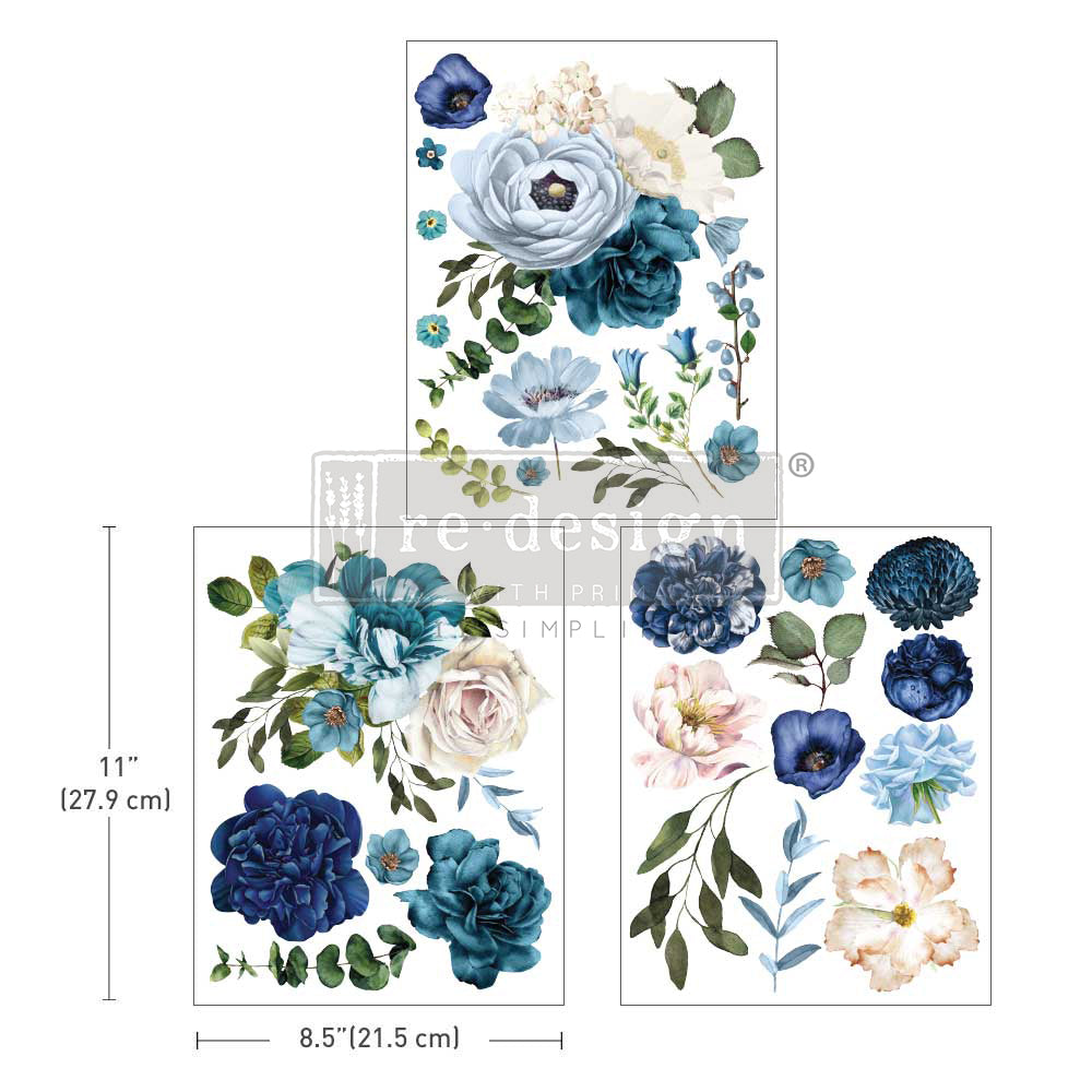 Blue Wildflowers, 8.5"x11" - ReDesign Middy Decor Transfer
