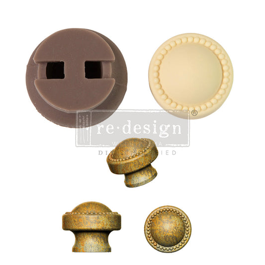 Prima Marketing Cece Knob Mould - Pearl Inlay - 1 knob set, includes hardware / silicone 655350668884