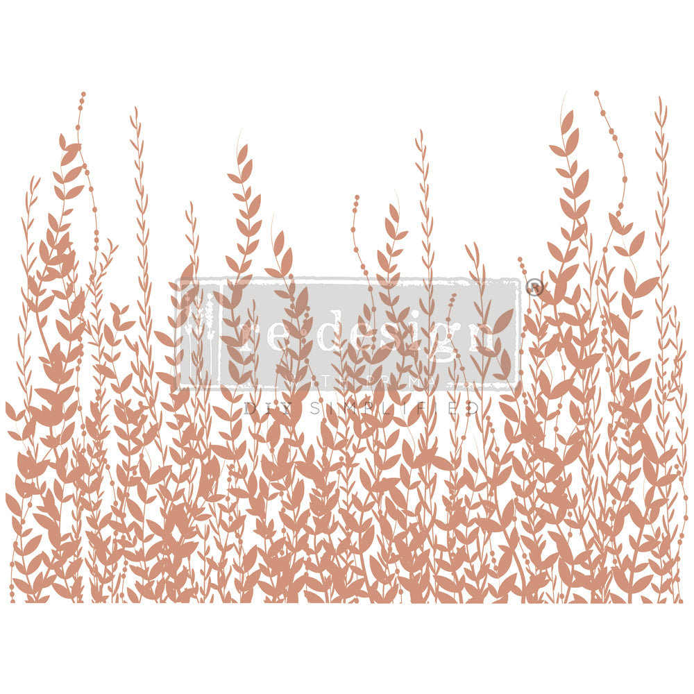 Prima Marketing Redesign 2024 Q2 Kacha Decor Transfers® Rose Gold Foil - In the Field - total sheet size 18"x24", cut into 2 sheets / rub-ons 655350669744