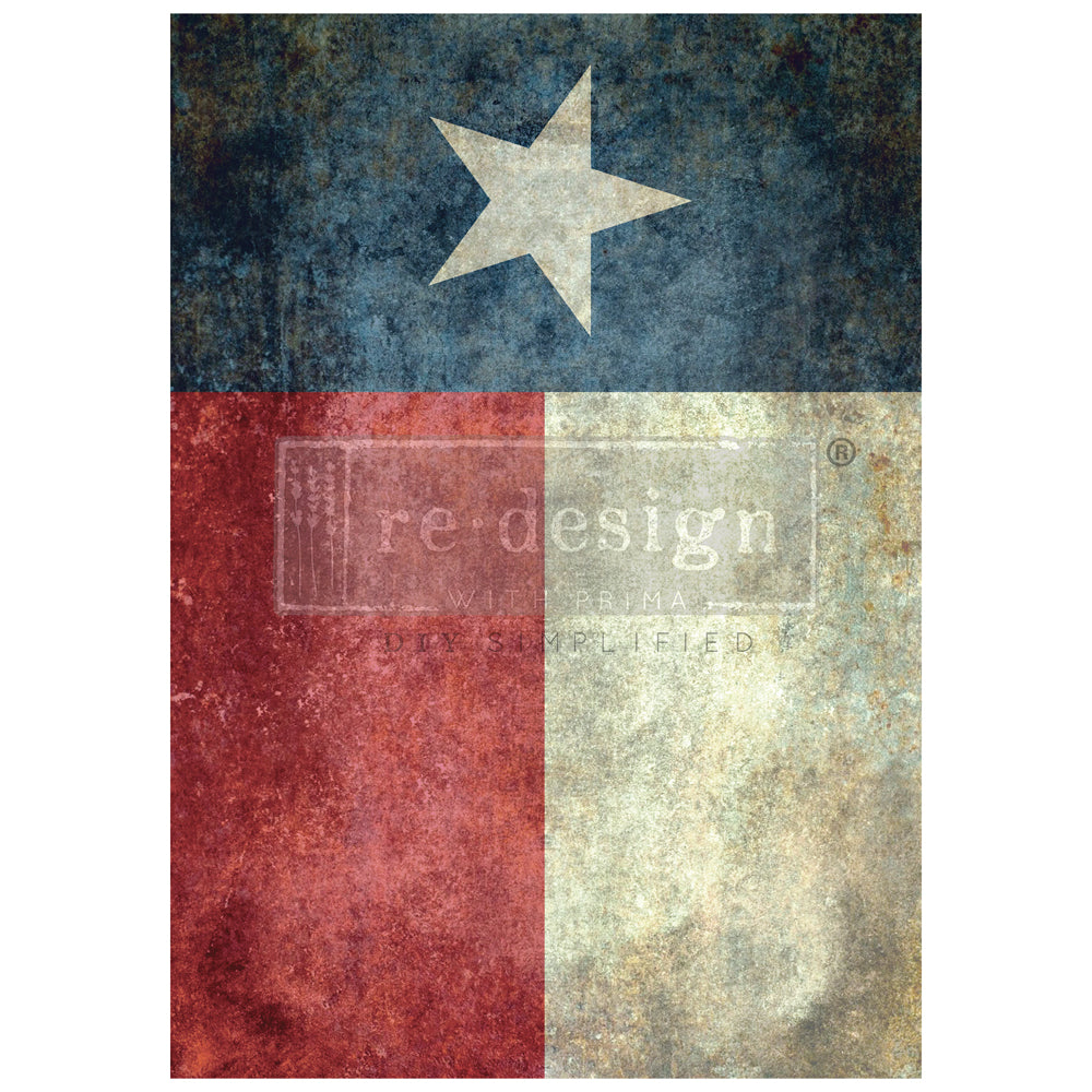 Texas Flag A1 Decoupage Fiber - ReDesign with Prima