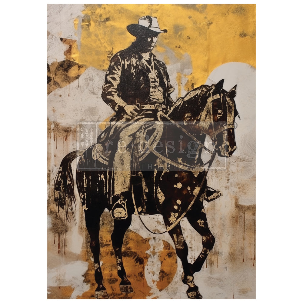 Cowboy Cavalry A1 Decoupage Fiber - ReDesign with Prima