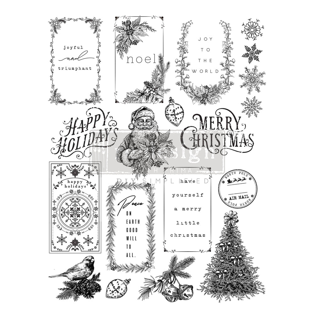 Santa's Helper Tags Decor Clear Stamp - ReDesign with Prima