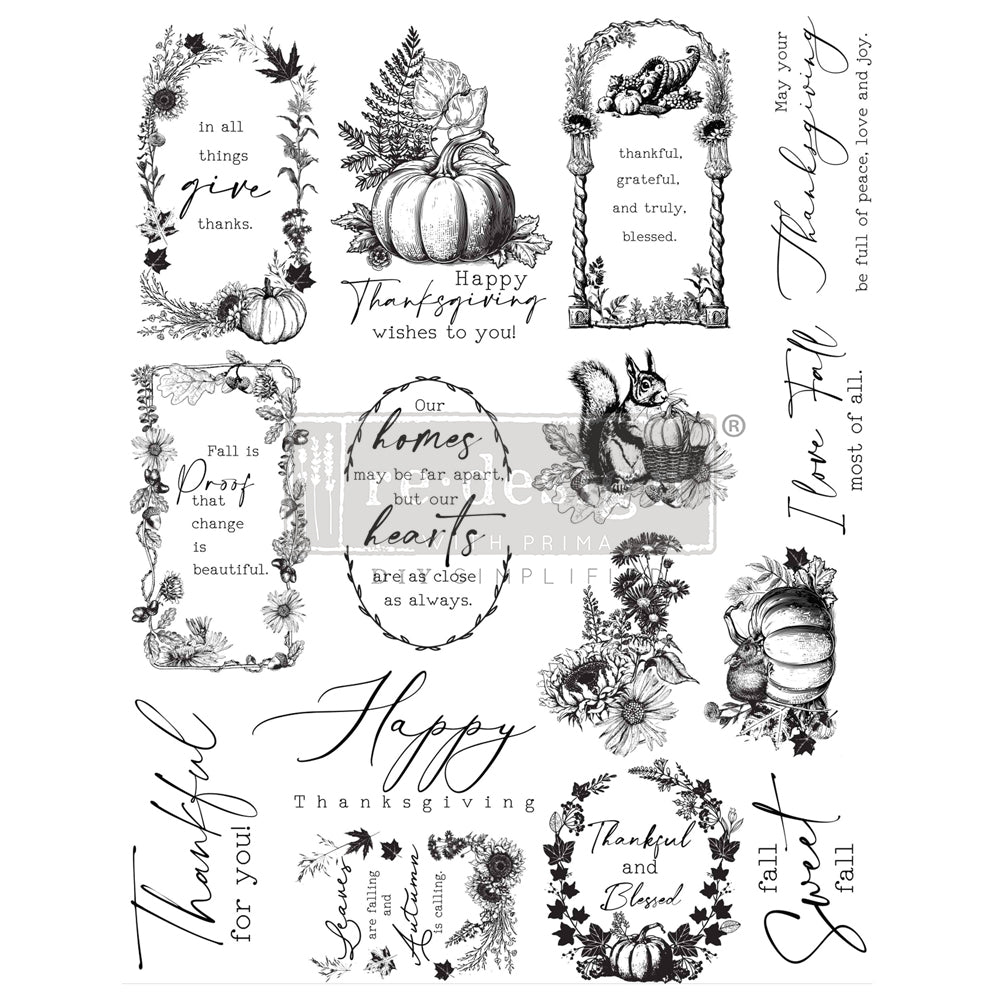 Fall Sweet Fall Decor Clear Stamp - ReDesign with Prima