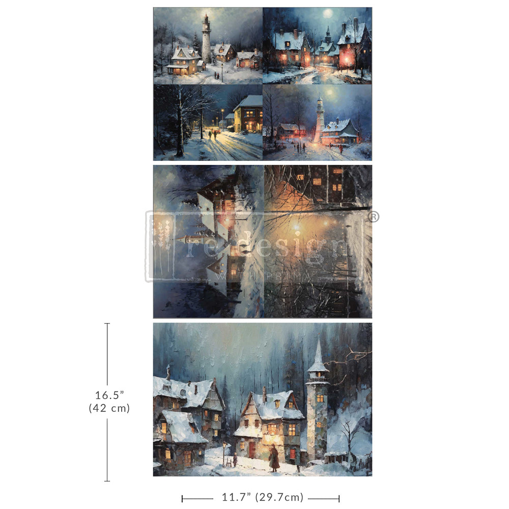Snowy Twilight A3 Decoupage Fiber Pack - ReDesign with Prima