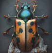Brass Scarab A1 Decoupage Fiber Paper - Redesign With Prima