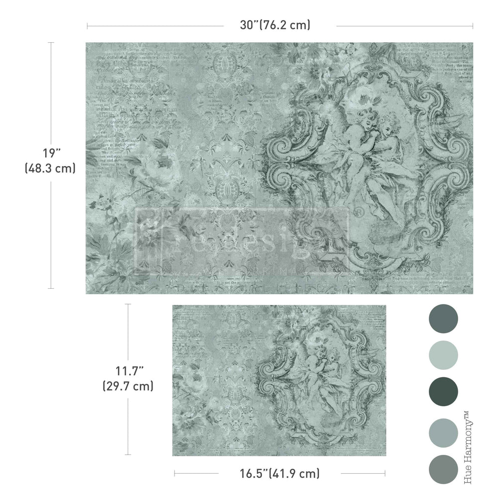 Jardin Des Cherubins Double Delight Decoupage Fiber Paper Set - ReDesign with Prima