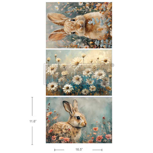 Garden Bunny Tales A3 Decoupage Fiber Pack - ReDesign with Prima