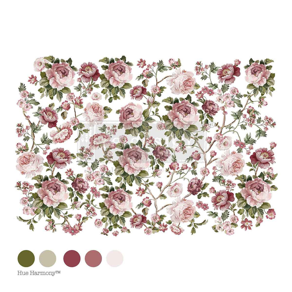 Blushing Blooms Symphony Decor Transfer by Kacha - ReDesign with Prima