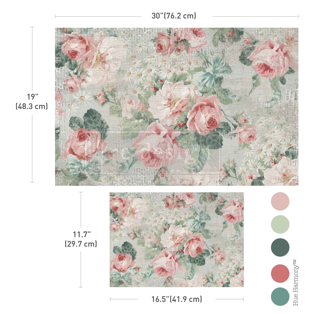 Pink Blossom Bliss Double Delight Decoupage Fiber Paper Set - ReDesign with Prima