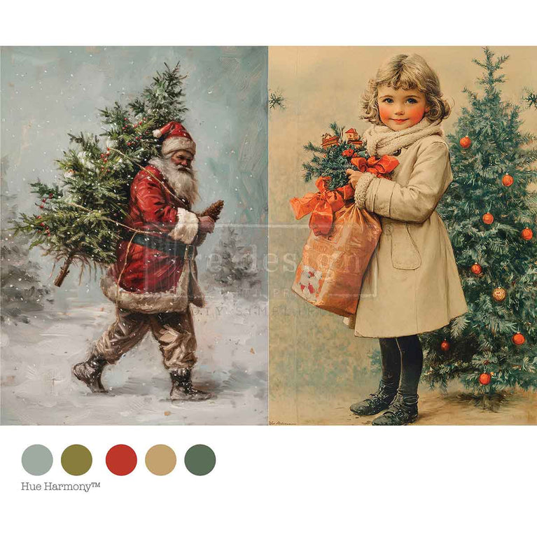 Vintage Tidings A4 Decoupage Fiber Paper - ReDesign with Prima