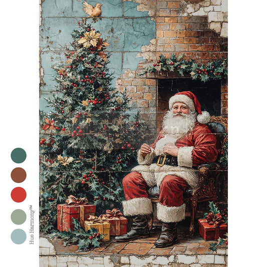 Cozy Claus Corner A4 Decoupage Fiber Paper - ReDesign with Prima