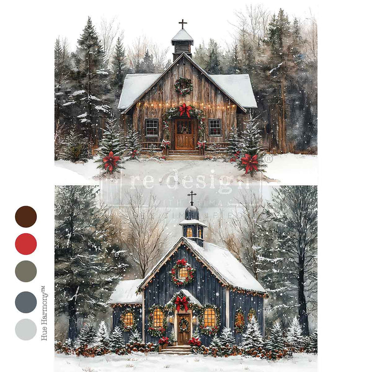 Christmas in the Woods A4 Decoupage Fiber Paper - ReDesign with Prima