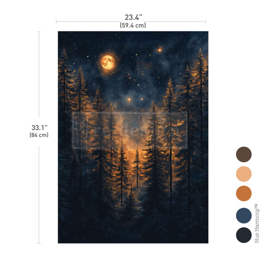 Moonlit Forest A1 Decoupage Fiber Paper - ReDesign with Prima