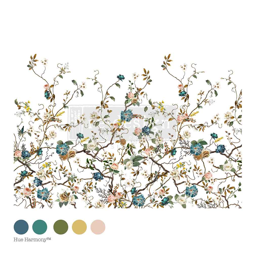 Blue Vine Decor Transfer - ReDesign with Prima