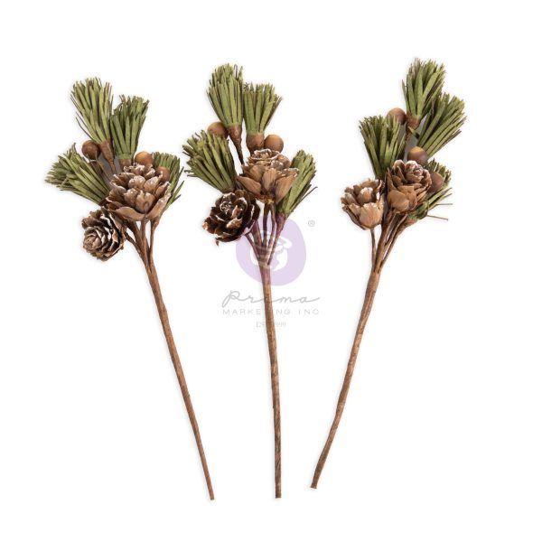 Twinkle & Treats Collection - Evergreen Sprigs (3 pcs.) - Prima Marketing