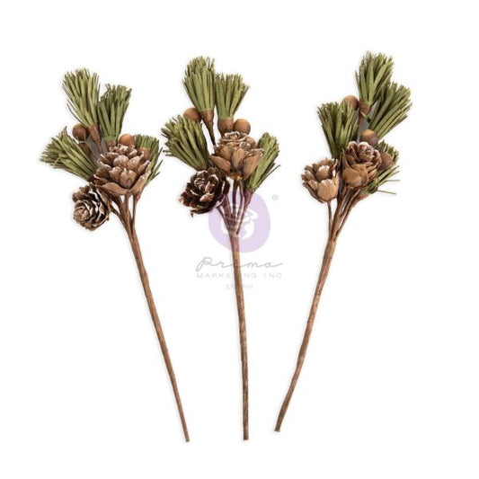Twinkle & Treats Collection - Evergreen Sprigs (3 pcs.) - Prima Marketing