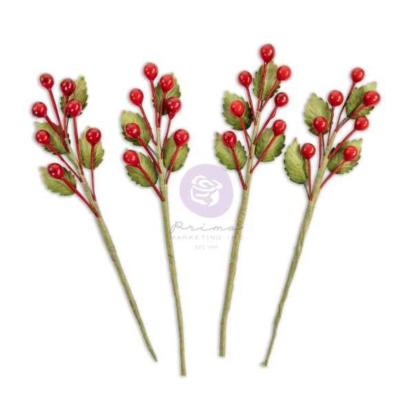 Twinkle & Treats Collection - Christmas Berries (4 pcs.) - Prima Marketing