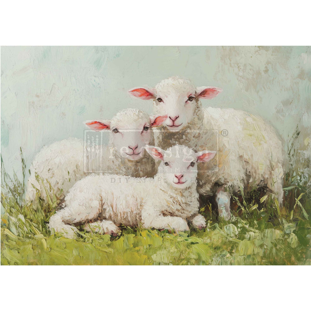 Lambs of Serenity A3 Decoupage Fiber - ReDesign with Prima