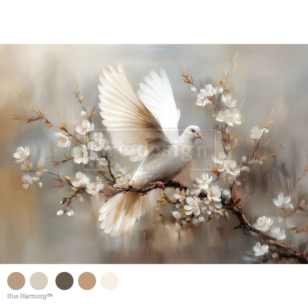 Alabaster Grace by Kacha A1 Decoupage Fiber Paper - ReDesign with Prima