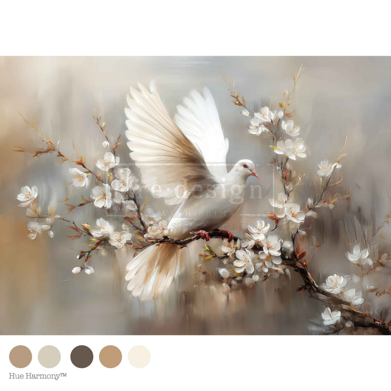 Alabaster Grace by Kacha A1 Decoupage Fiber Paper - ReDesign with Prima