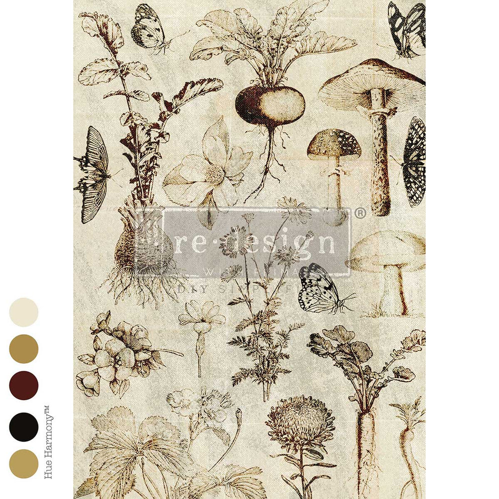 Botanist's Field Notes A3 Decoupage Fiber Paper - ReDesign with Prima