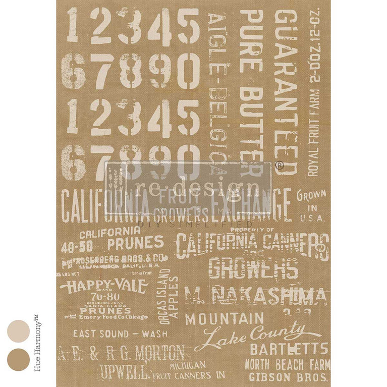 The Crate Stencil A3 Decoupage Fiber Paper - ReDesign with Prima