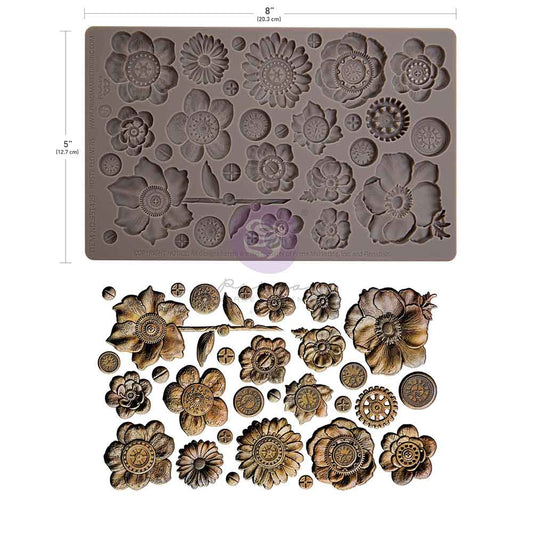 Rusty Flowers Mould by Finnabair - Prima Marketing