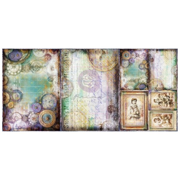 Time Whispers A3 Decoupage Fiber Paper Set by Finnabair - ReDesign with Prima