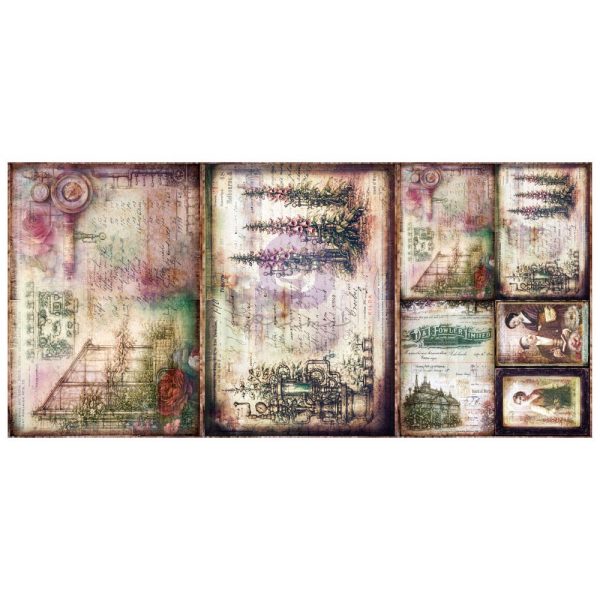 Mechanical Orchard A3 Decoupage Fiber Paper Set by Finnabair - ReDesign with Prima