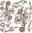 Finnabair Chipboard Diecut - Mechanical Flourishes - 16 pcs - Prima Marketing