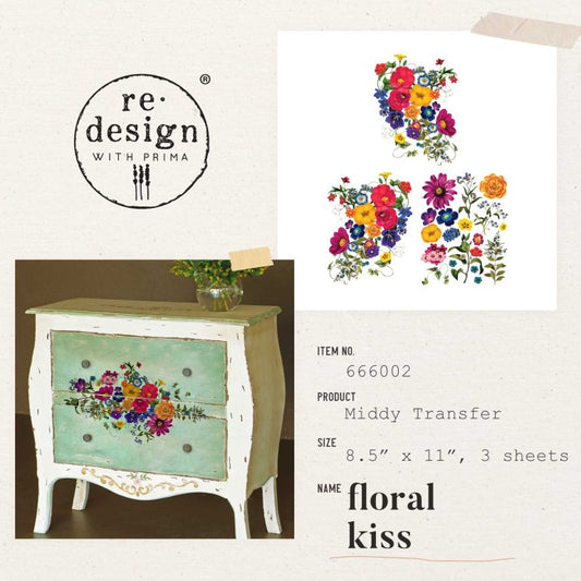 Floral Kiss, 8.5"x11" - ReDesign Middy Decor Transfer