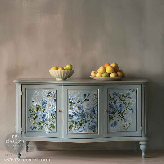 Azure Blossom Decor Transfer - ReDesign with Prima