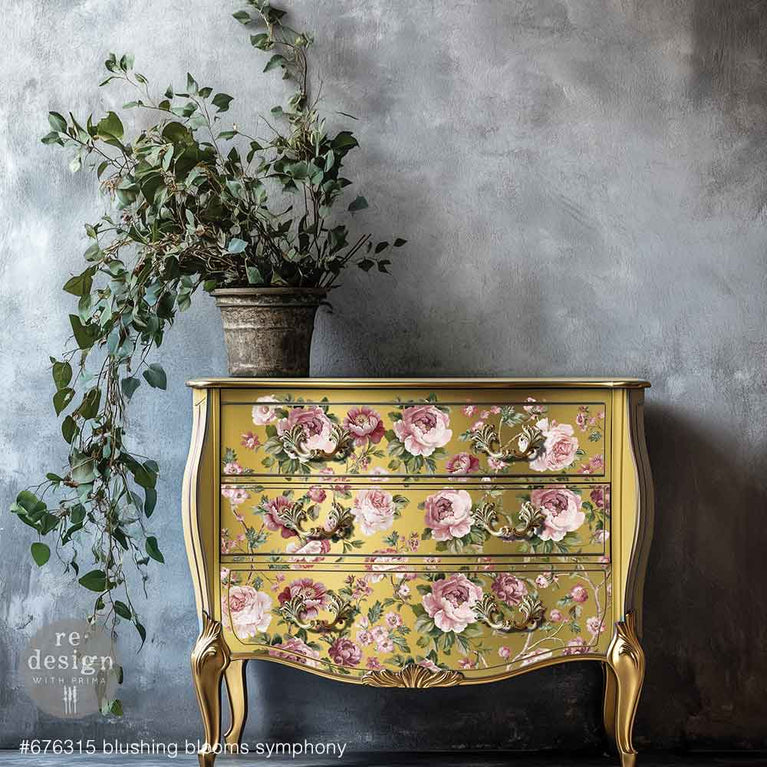 Blushing Blooms Symphony Decor Transfer by Kacha - ReDesign with Prima