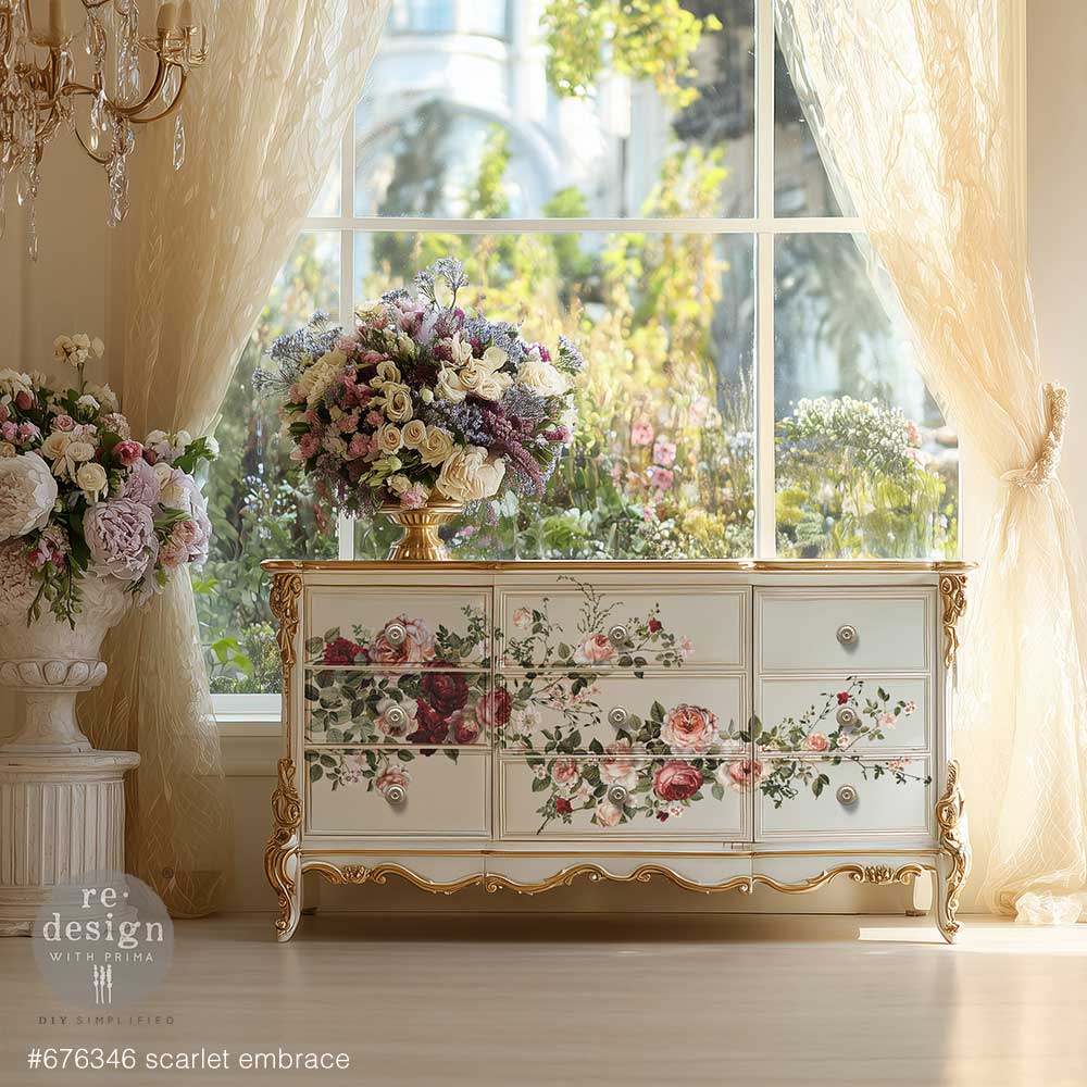 Scarlet Embrace Decor Transfer - ReDesign with Prima