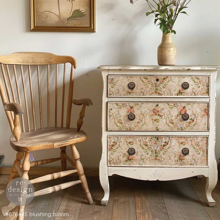 Blushing Bloom Double Delight Decoupage Fiber Paper Set - ReDesign with Prima