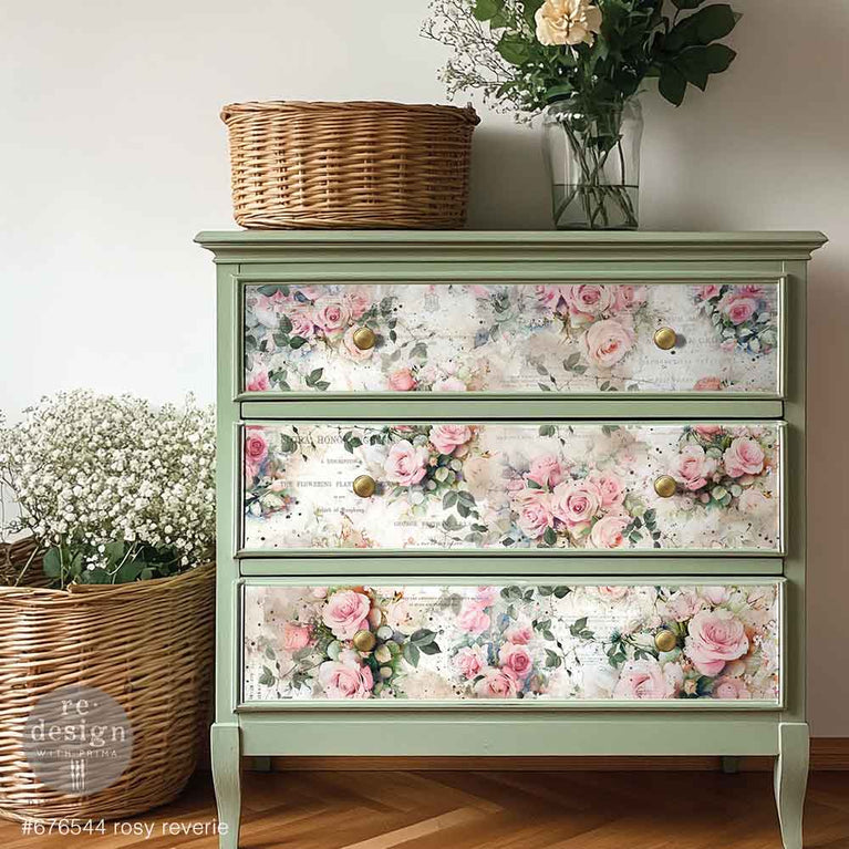 Rosy Reverie Double Delight Decoupage Fiber Paper Set - ReDesign with Prima