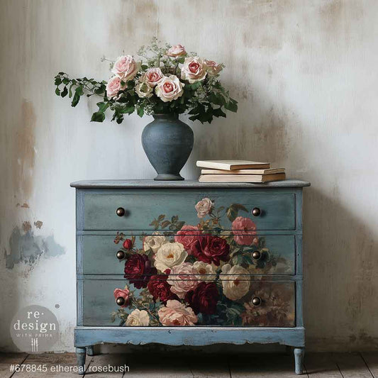 Ethereal Rosebush A1 Decoupage Fiber Paper - ReDesign with Prima